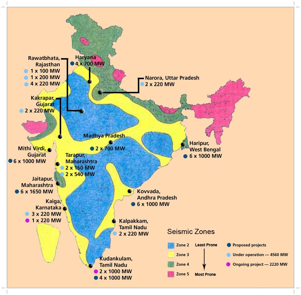 Nuclear Power Plants in India Map