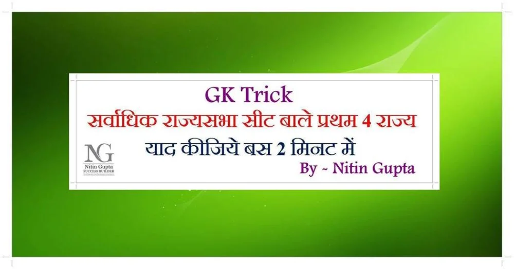 GK Trick Constitution Rajya Sabha Seats Statewise