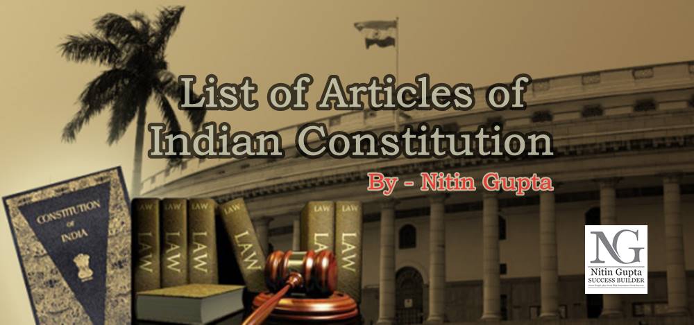List of Articles of Indian Constitution