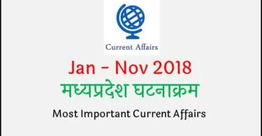 MP Current Affairs 2018 in Hindi PDF Free Download