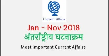 Most Important Current Affairs of 2018